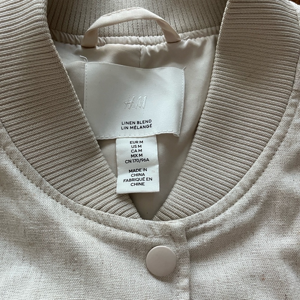 H&M Cream Bomber Jacket - Picture 2 of 4